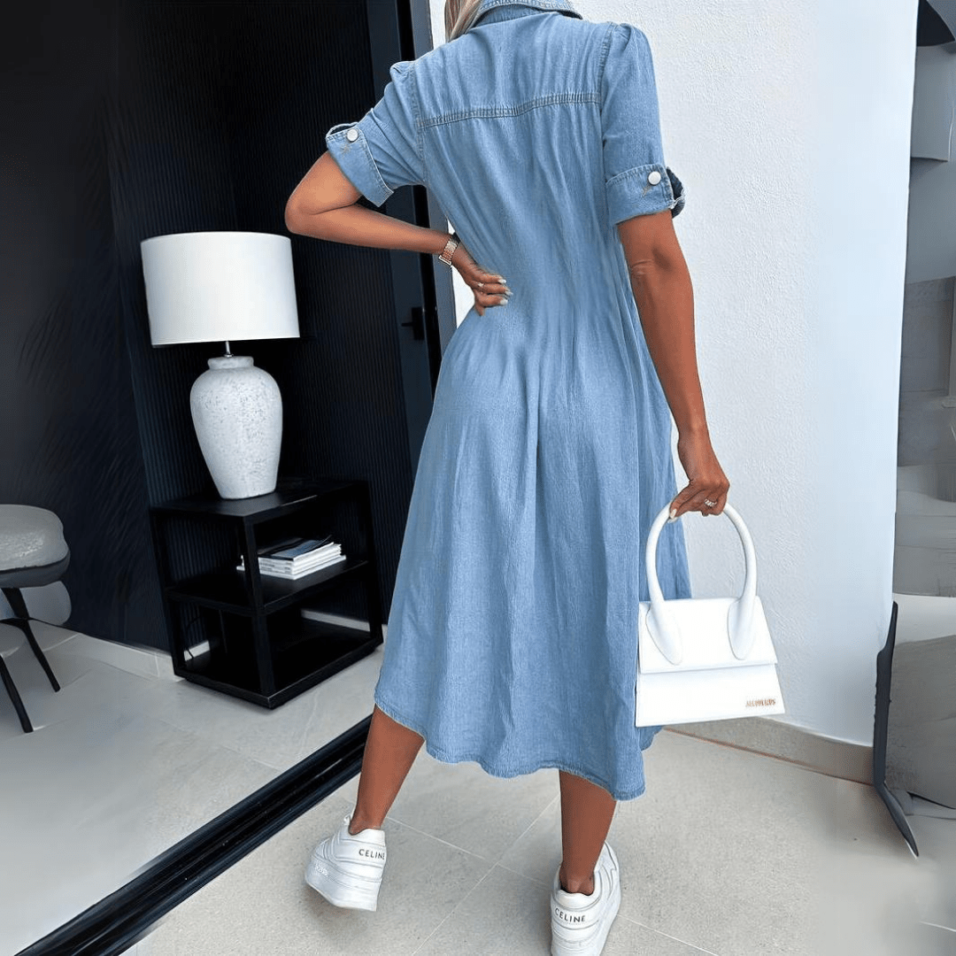 Lea | Damen Chiffon Sommerkleid | Midi4