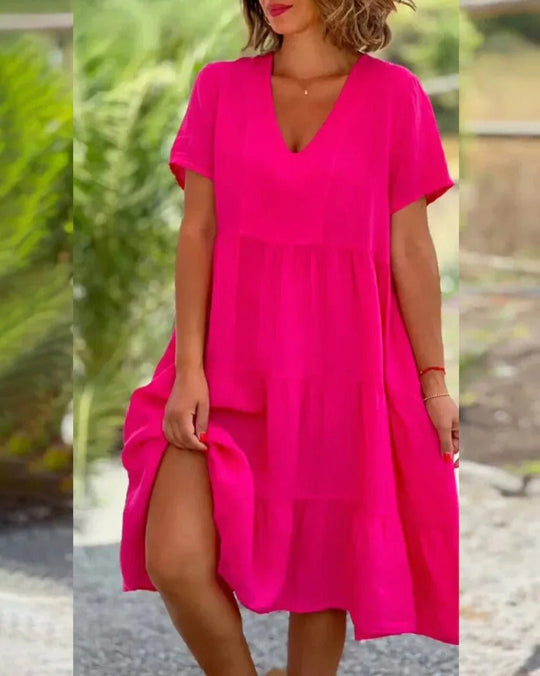 Lilly | Damen Elegante Chiffonkleid | Midi5