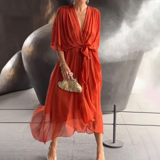 Livia | Damen Luftige Abendkleid | Midi9