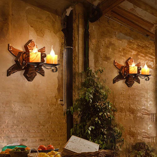 LodgeGlow | Zwillingslaterne Rustikale Wandleuchte2