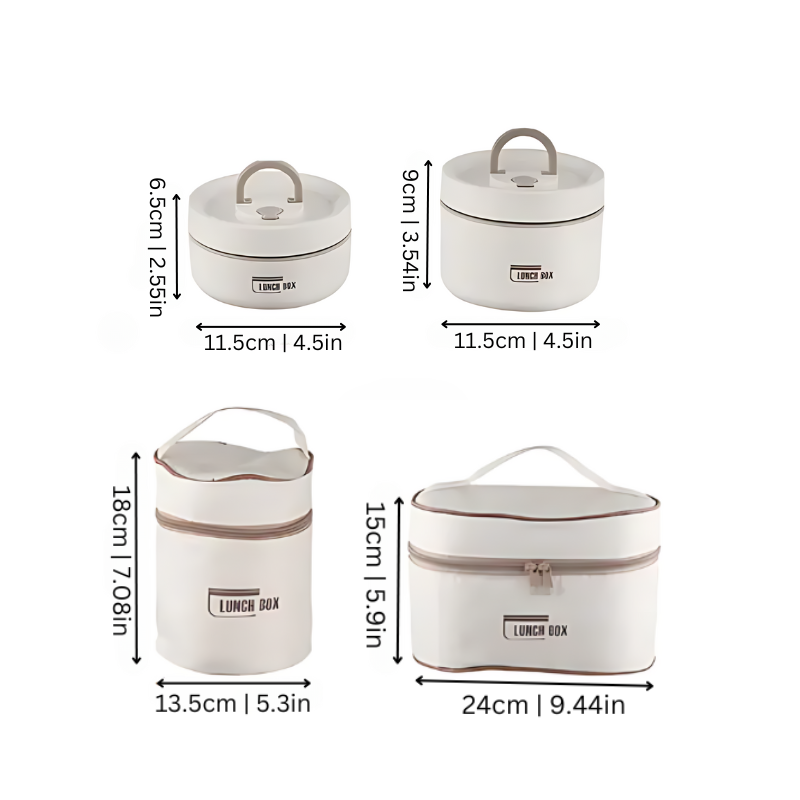 GourmetSafe | Isoliertes Edelstahl-Lunchbox-Set