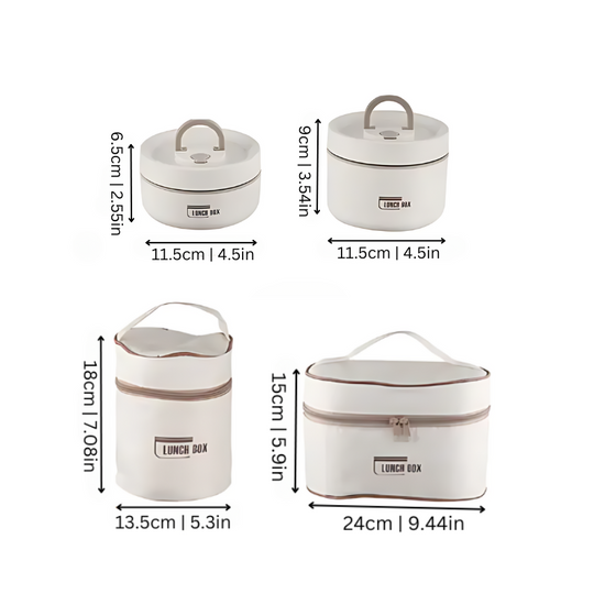 GourmetSafe | Isoliertes Edelstahl-Lunchbox-Set