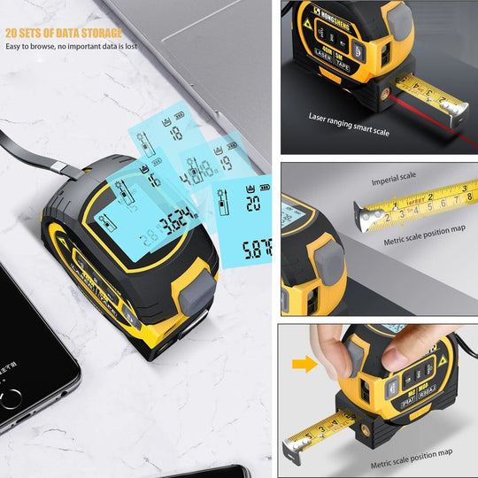 MeasurePro | Präzises 3-in-1 Infrarot-Laserbandmessgeräte3