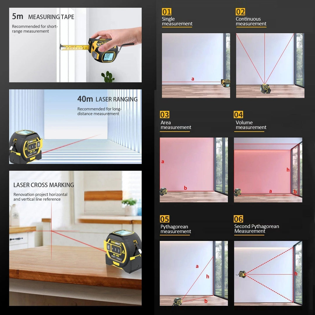 MeasurePro | Präzises 3-in-1 Infrarot-Laserbandmessgerät6