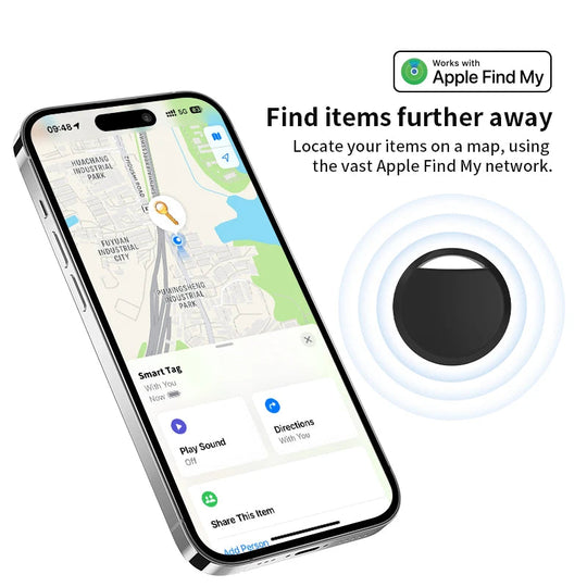 Mini Bluetooth Tracker mit App-Steuerung für Apple Geräte – Ortungsgerät mit Lautsprecher und 50m Reichweite 5
