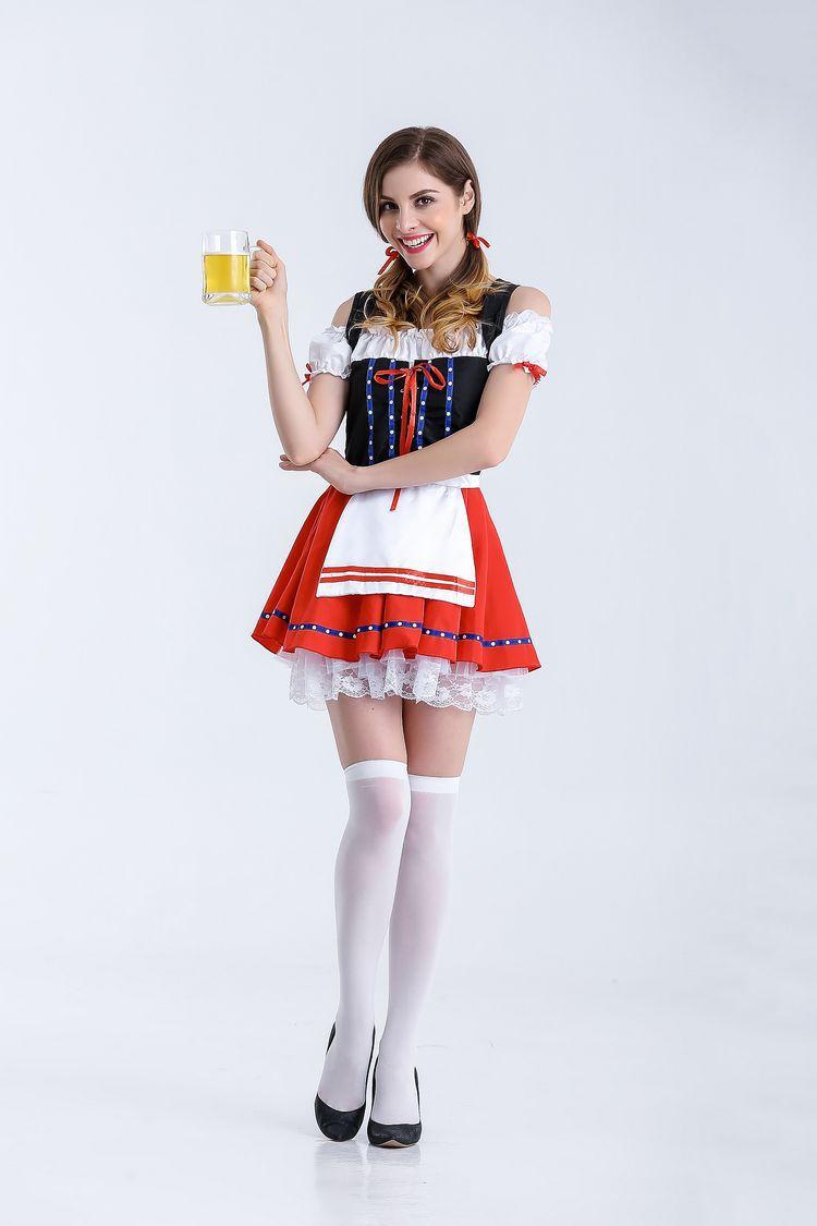 RubinHerz | Damen-Dirndl – Mini Rot Oktoberfest Dirndl Kleid