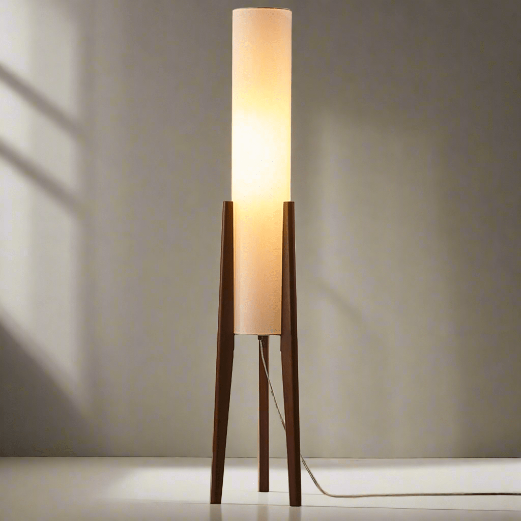 ArborLuxe | Walnuss Stehlampe Massivholz Kunstlampe