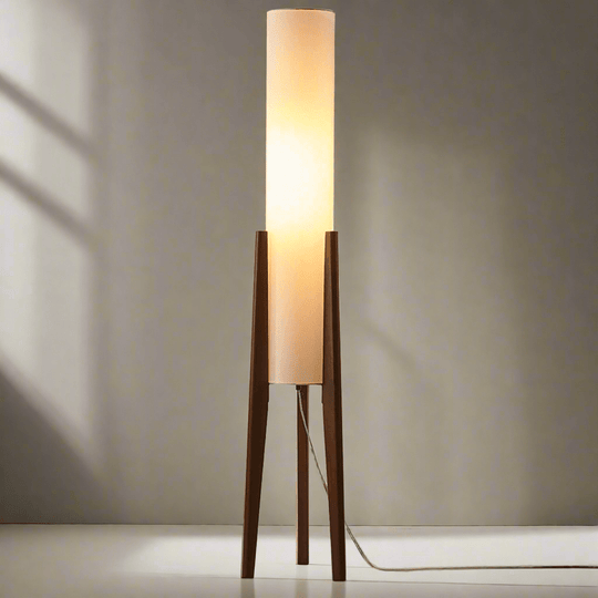 ArborLuxe | Walnuss Stehlampe Massivholz Kunstlampe