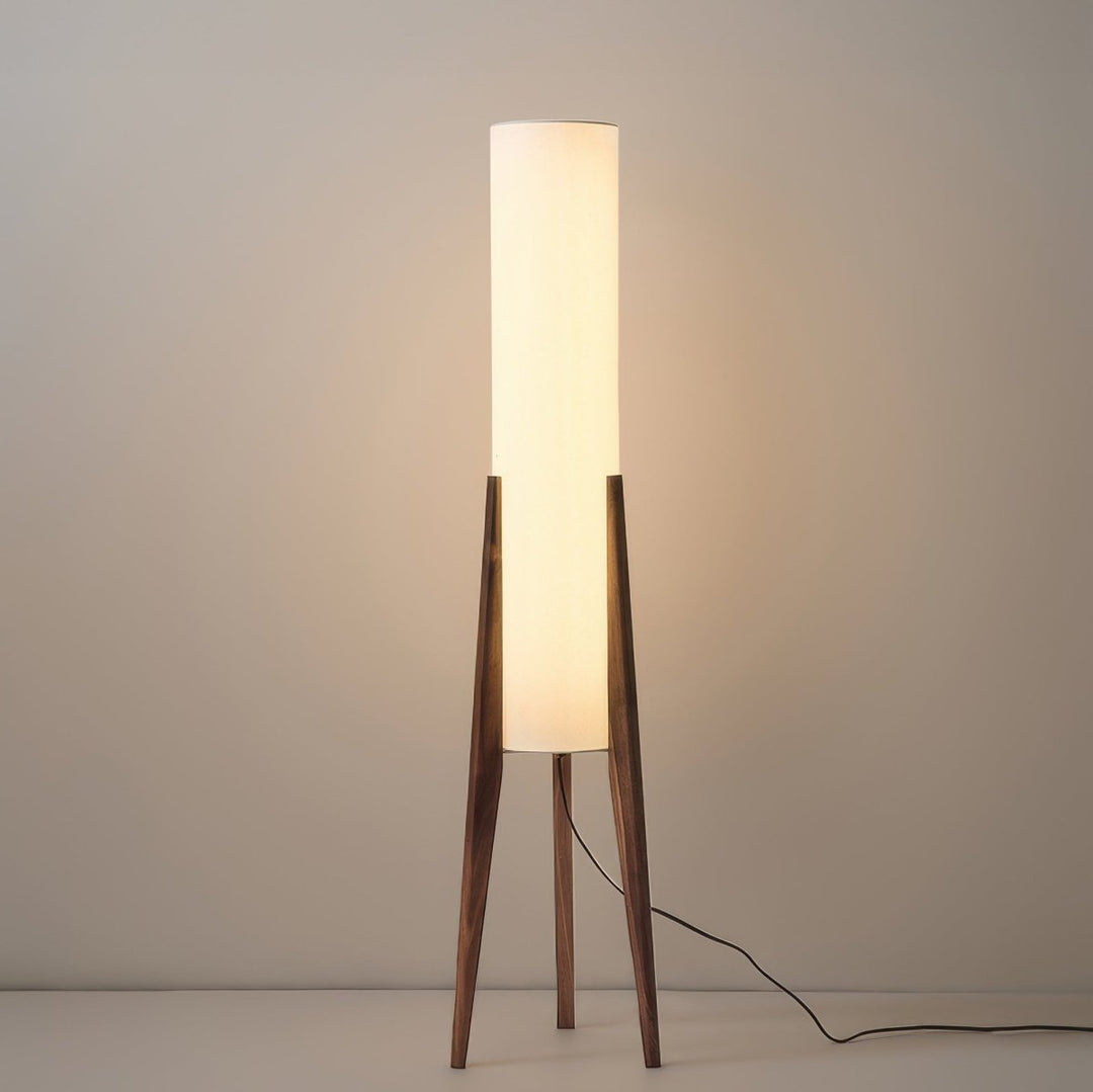 ArborLuxe | Walnuss Stehlampe Massivholz Kunstlampe