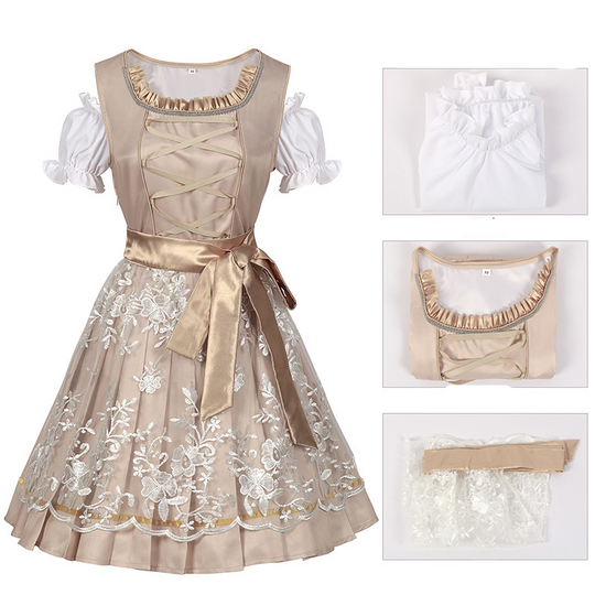 Seidenglanz | Damen-Dirndl – Beige Eleganz