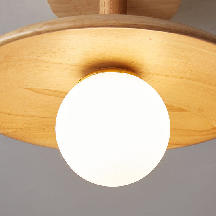 DomeGlow | Nordische Deckenleuchte aus Holz & Glas