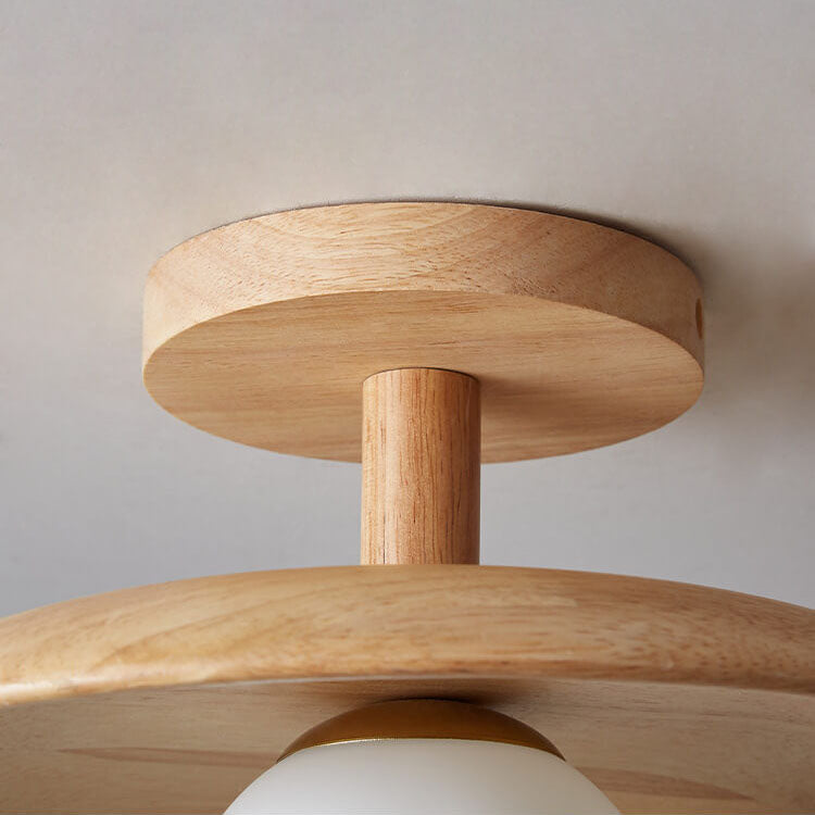 DomeGlow | Nordische Deckenleuchte aus Holz & Glas