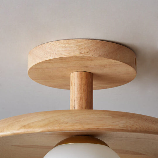 DomeGlow | Nordische Deckenleuchte aus Holz & Glas