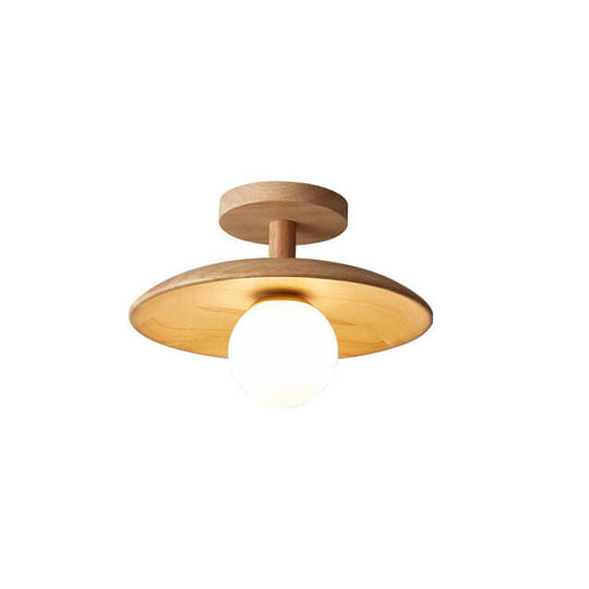DomeGlow | Nordische Deckenleuchte aus Holz & Glas