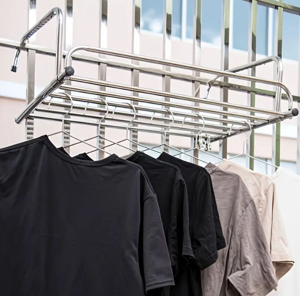 SunDry | Edelstahl Ausziehbarer Klappbarer Balkon Wäschetrockner