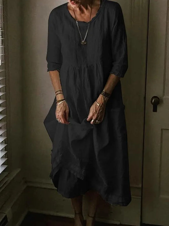 Paula | Damen Chiffon Langarmkleid | Maxi3