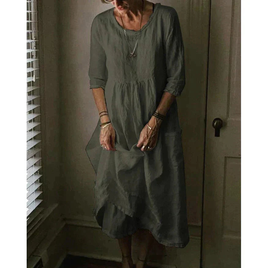 Paula | Damen Chiffon Langarmkleid | Maxi6