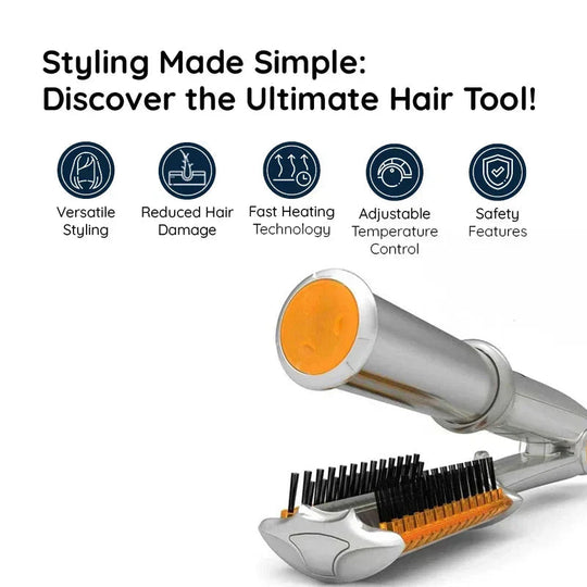 StylePro | Professioneller 2-in-1 rotierender Haarglätter-Bürste