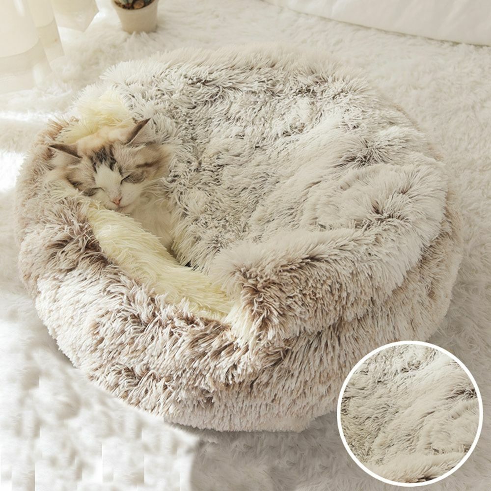 PurrNest | Plüsch-Katzenschlafkorb für Geborgenheit3