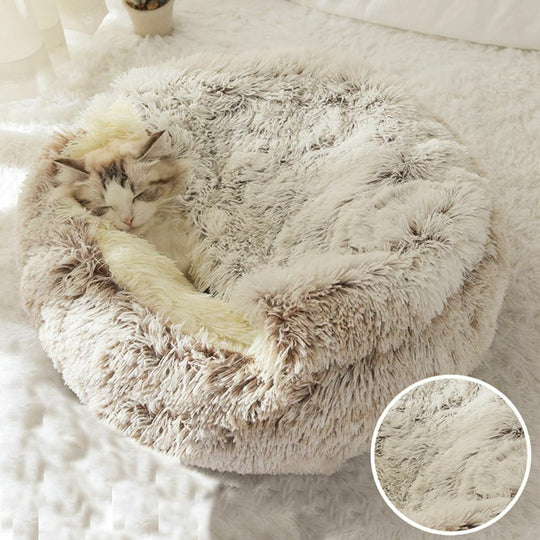 PurrNest | Plüsch-Katzenschlafkorb für Geborgenheit3