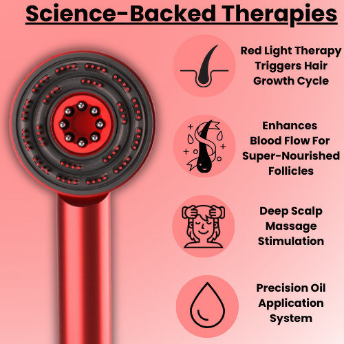 RedRelief | 3-in-1 Rote Licht Kopfhaut-Massagegerät