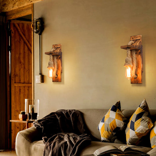 RopeBeam | Wandleuchte aus Holz und Seil2