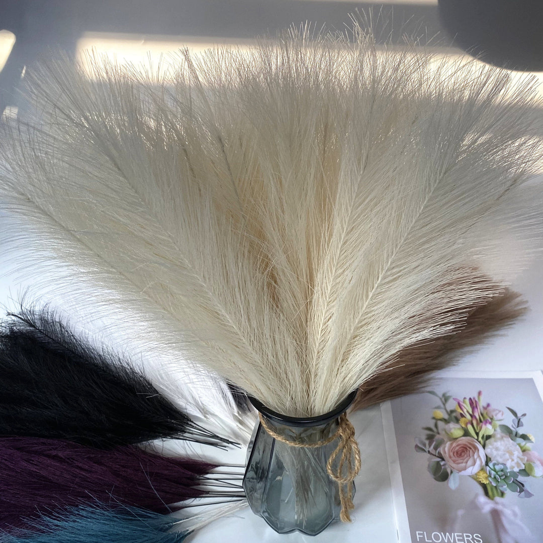 FluffNest | 20 Stück Bohemian Flauschiges Künstliches Pampasgras Bunt