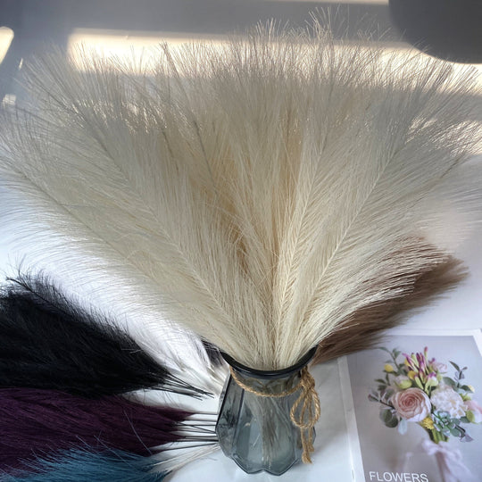 FluffNest | 20 Stück Bohemian Flauschiges Künstliches Pampasgras Bunt