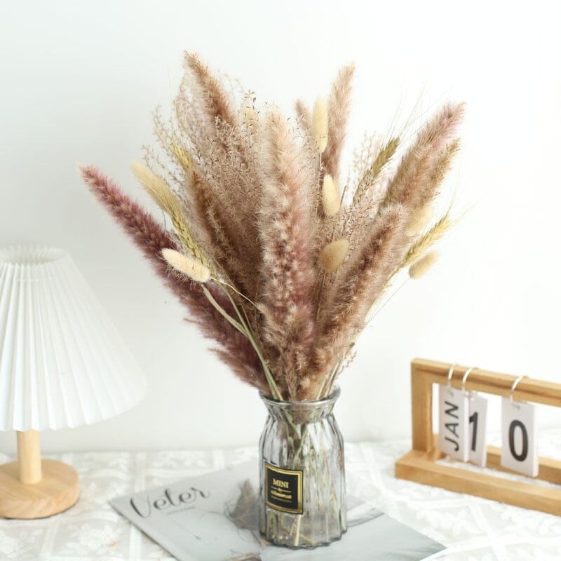 BohoPlume | 80PCS Natürlich Getrockneter Pampasgrasstrauß