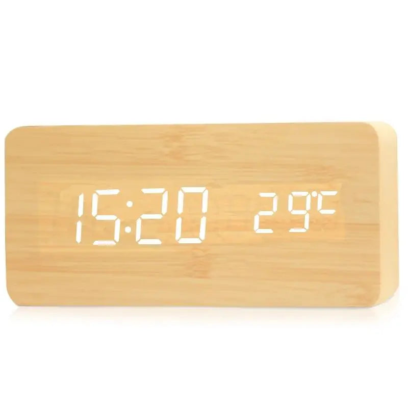 TimeWood | Digitale Holzuhr mit LED-Anzeige, Lautlos-Funktion & modernem Design