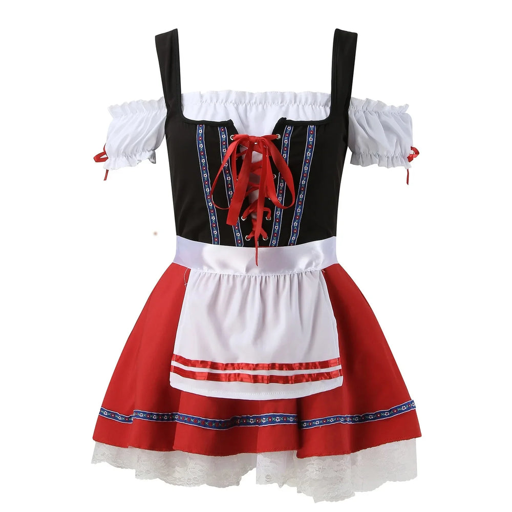 RubinHerz | Damen-Dirndl – Mini Rot Oktoberfest Dirndl Kleid