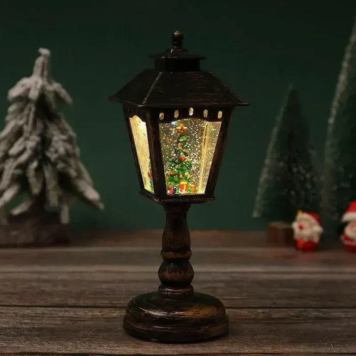 HolidayGlow | Weihnachts-Schneelaterne – Batteriebetriebene LED