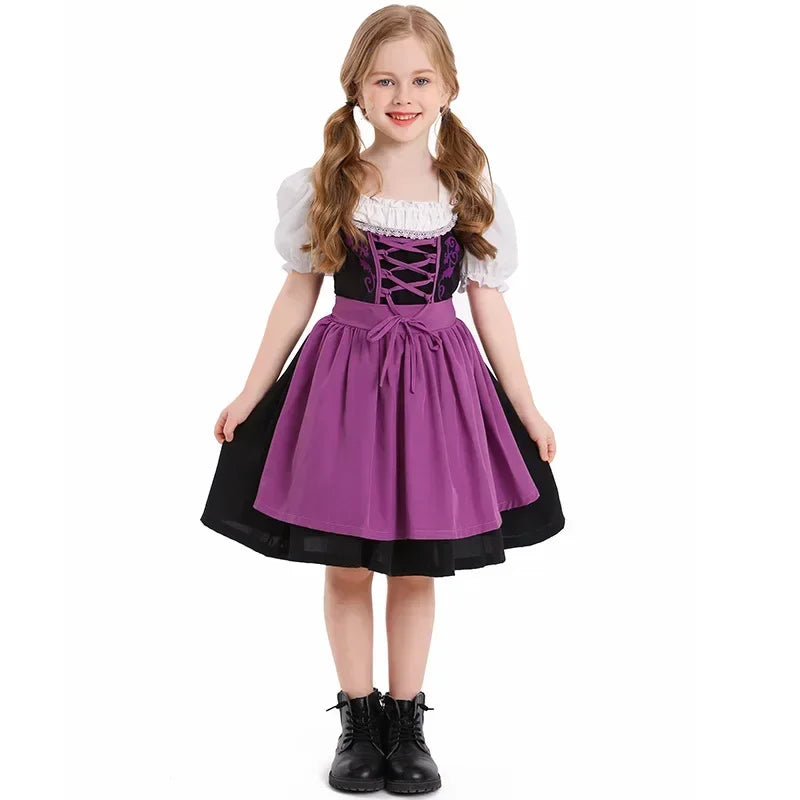 Bergwiesn | Mädchen-Dirndlkleid mit Schürze für Oktoberfest & Feste