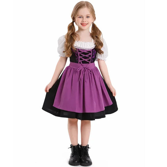 Bergwiesn | Mädchen-Dirndlkleid mit Schürze für Oktoberfest & Feste