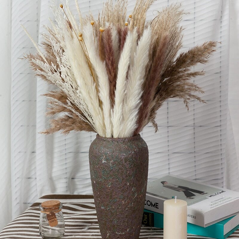 BohoPlume | 80PCS Natürlich Getrockneter Pampasgrasstrauß