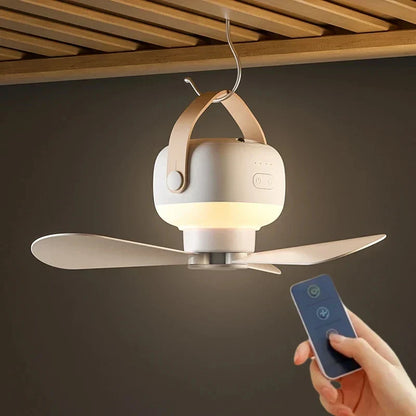 BreezeFlow | Kabelloser Deckenventilator – Leise & LED-Licht