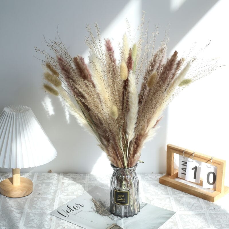 BohoPlume | 80PCS Natürlich Getrockneter Pampasgrasstrauß