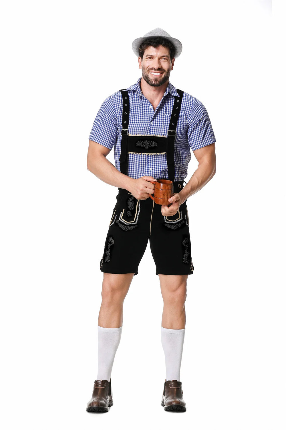 Bergwalder | Herren-Oktoberfestset mit Lederhose & Kariertem Hemd