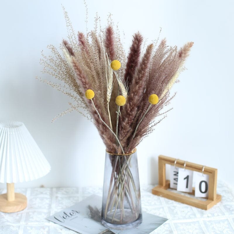 BohoPlume | 80PCS Natürlich Getrockneter Pampasgrasstrauß