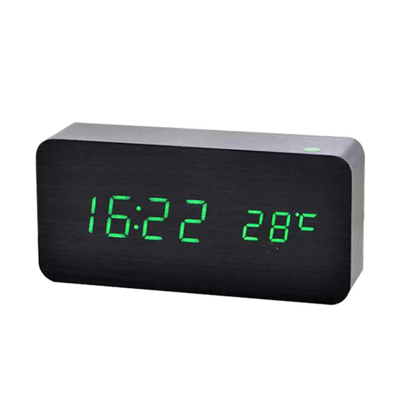 TimeWood | Digitale Holzuhr mit LED-Anzeige, Lautlos-Funktion & modernem Design