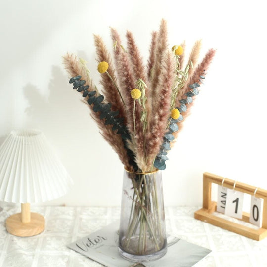 BohoPlume | 80PCS Natürlich Getrockneter Pampasgrasstrauß