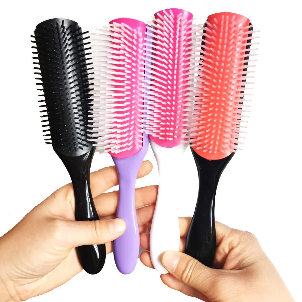 CurlEasy | 9-Reihiger Entwirrbürste für glattes und lockiges Haar