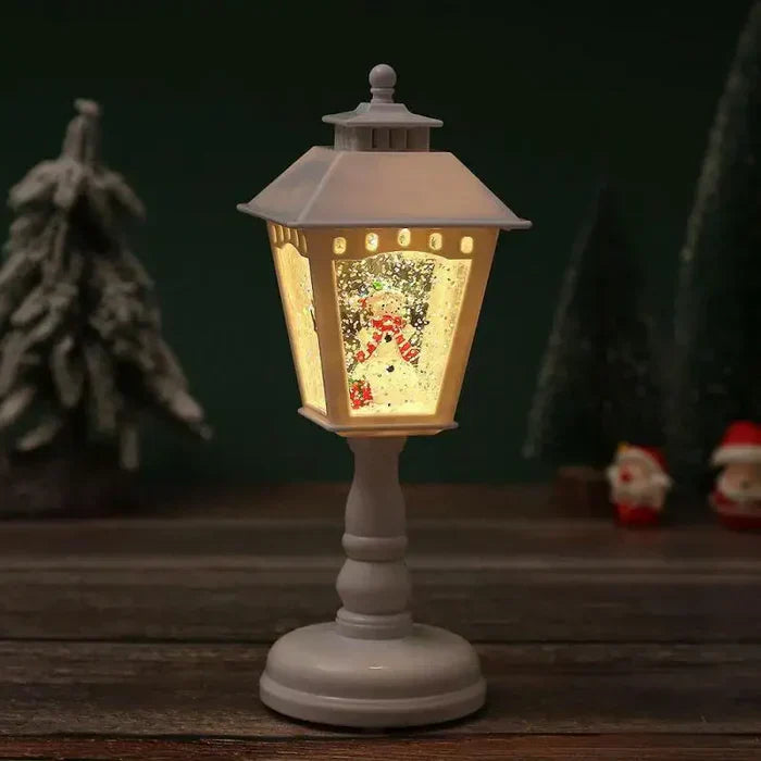 HolidayGlow | Weihnachts-Schneelaterne – Batteriebetriebene LED