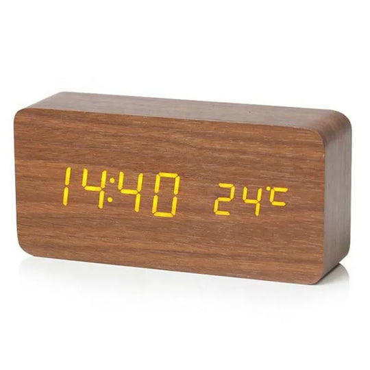 TimeWood | Digitale Holzuhr mit LED-Anzeige, Lautlos-Funktion & modernem Design