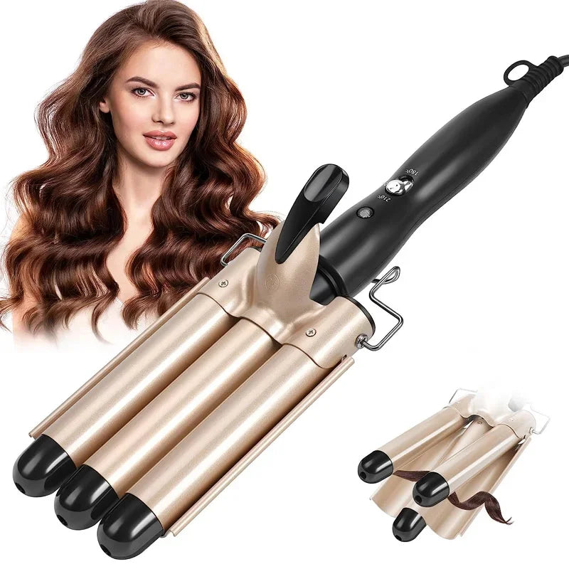 CurlFlex | Dreifachkugel Keramik-Haarlockenstab