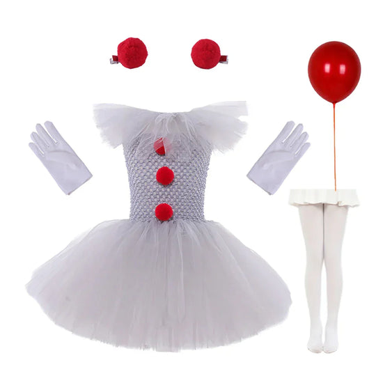 Charlot | Gruseliges Clown-Tüllkleid – Spooky Halloween Kostüm