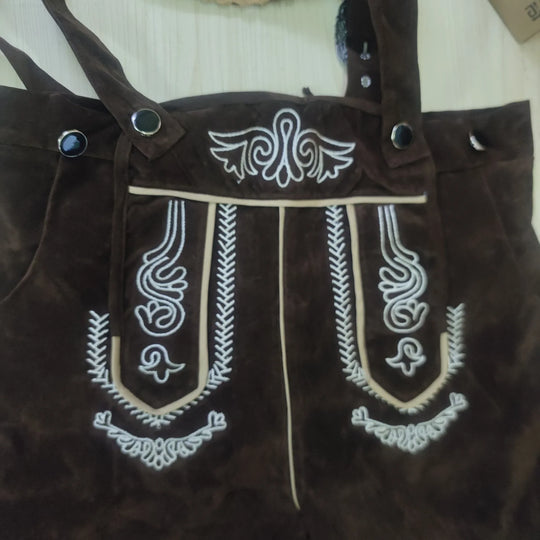 Almmeister | Herren-Lederhosen-Overall mit Hosenträgern für Oktoberfest