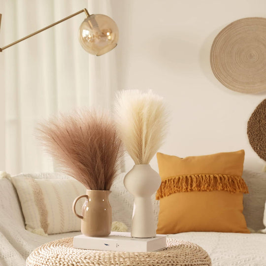 FluffNest | 20 Stück Bohemian Flauschiges Künstliches Pampasgras Bunt