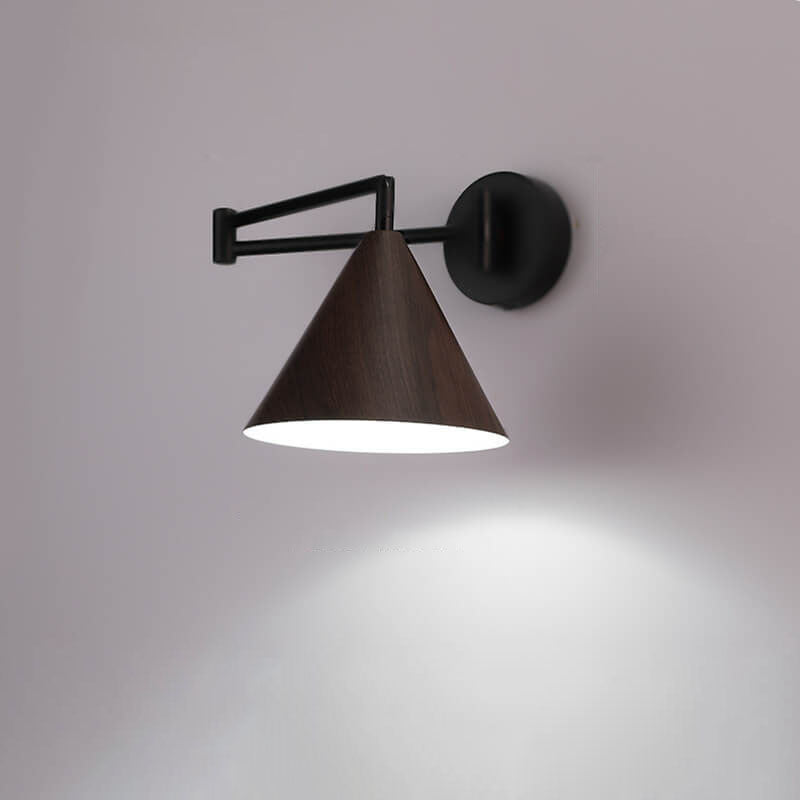SwingCone | Moderne Wandleuchte mit Schwenkarm und Holzmaserung