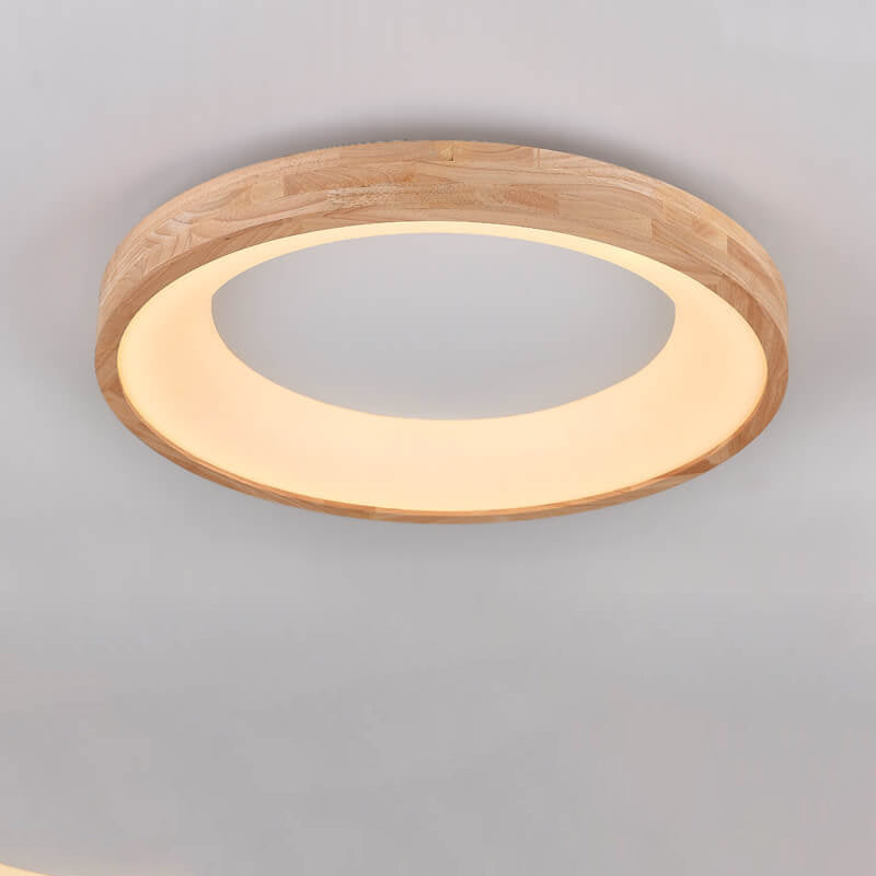 LogaLuce | Runde LED-Deckenlampe aus Holz